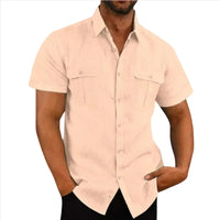 Cotton Linen Hot Sale Men Short-Sleeved Shirts Summer Solid Color Comfort Collar Casual Beach Style Plus SizeMale Shirts M-5XL - Buy online at  Vibe In Cart.
