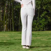 Women's High Waist Flared Golf Trousers Full Length