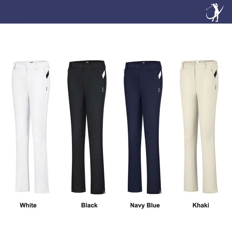 PGM KUZ128 Golf Pants Women's Slim-fitting Waterproof Long Pants with Zipper Pocket, Elastic, Nine-inch Length, Flare Pants - Buy online at  Vibe In Cart.