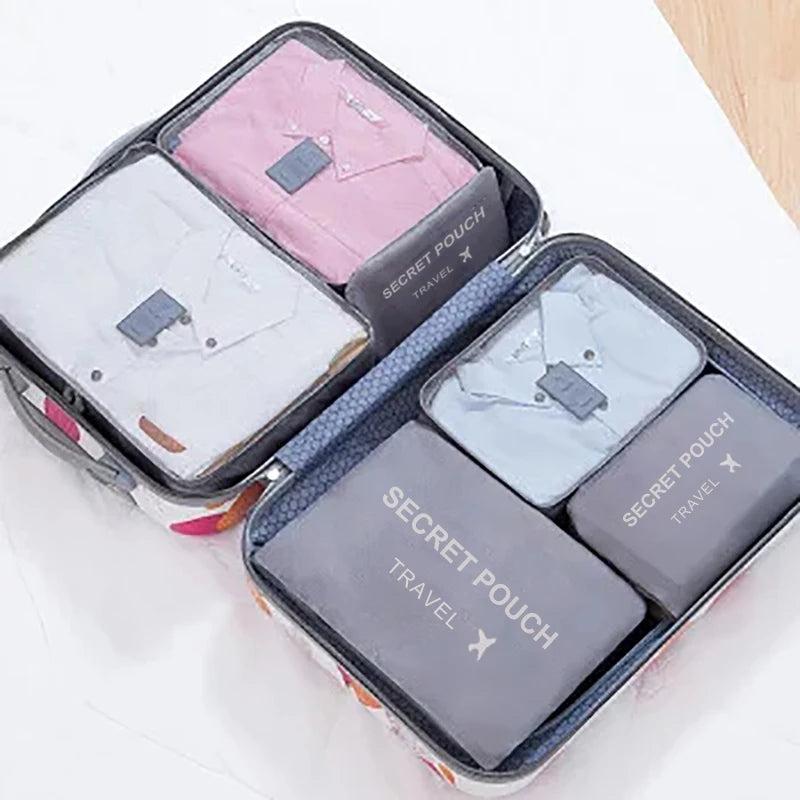 6 Piece Waterproof Oxford Travel Packing Cubes Set