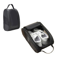 Black Oxford Cloth Portable Golf Shoe Bag, 23x12x33 cm