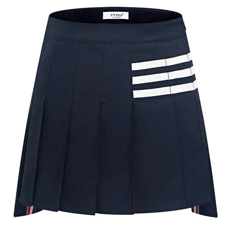Women's High-Waist Pleated Golf Skort with Shorts XS-XL Cotton Polyester