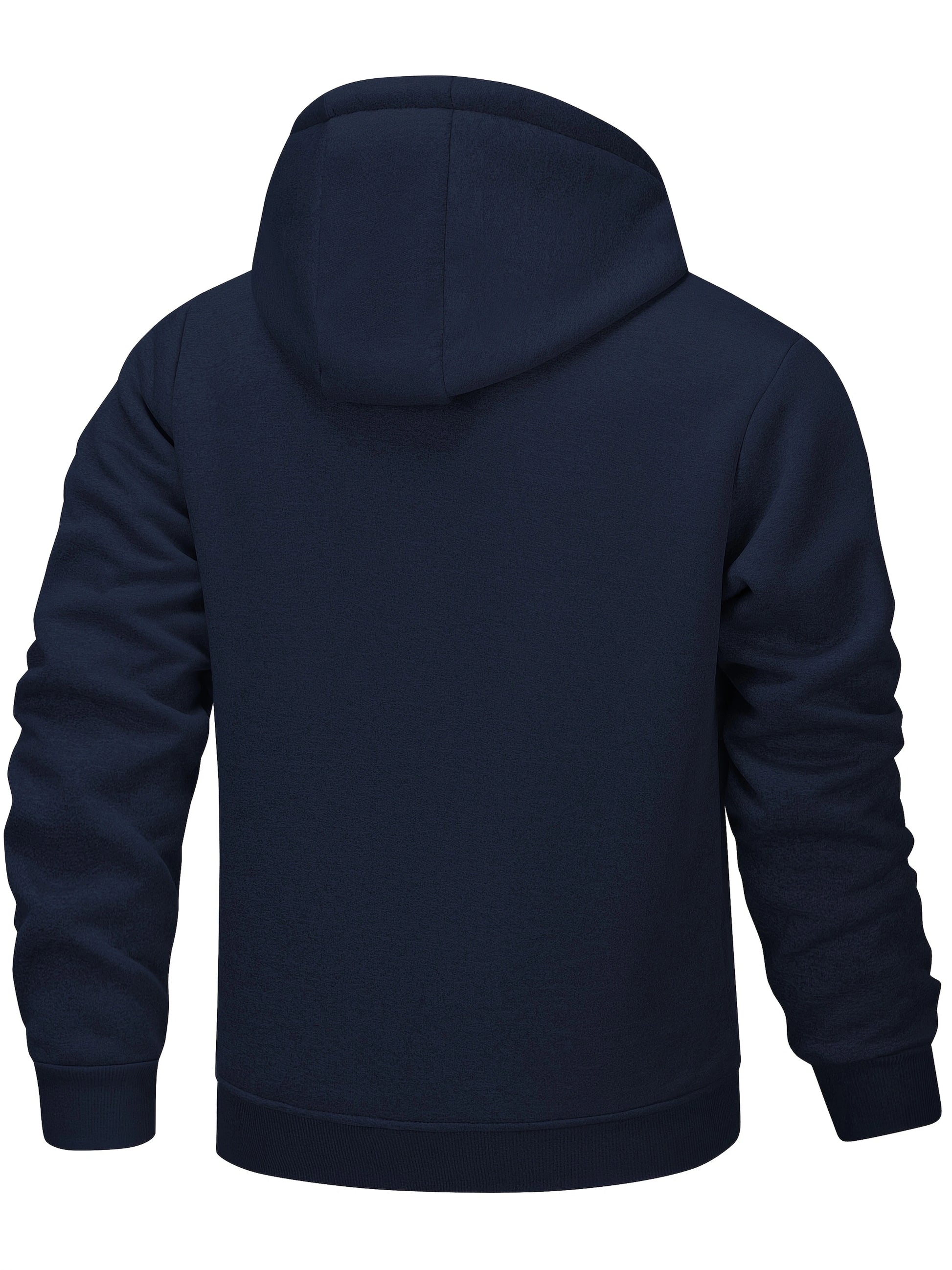 Winter Lambswool Zipper Hoodies Thicken Warm Jackets Long Sleeve Sweatshirts Casual Sports Fleece Black Coats Hooded Men Coat To - Buy online at  Vibe In Cart.