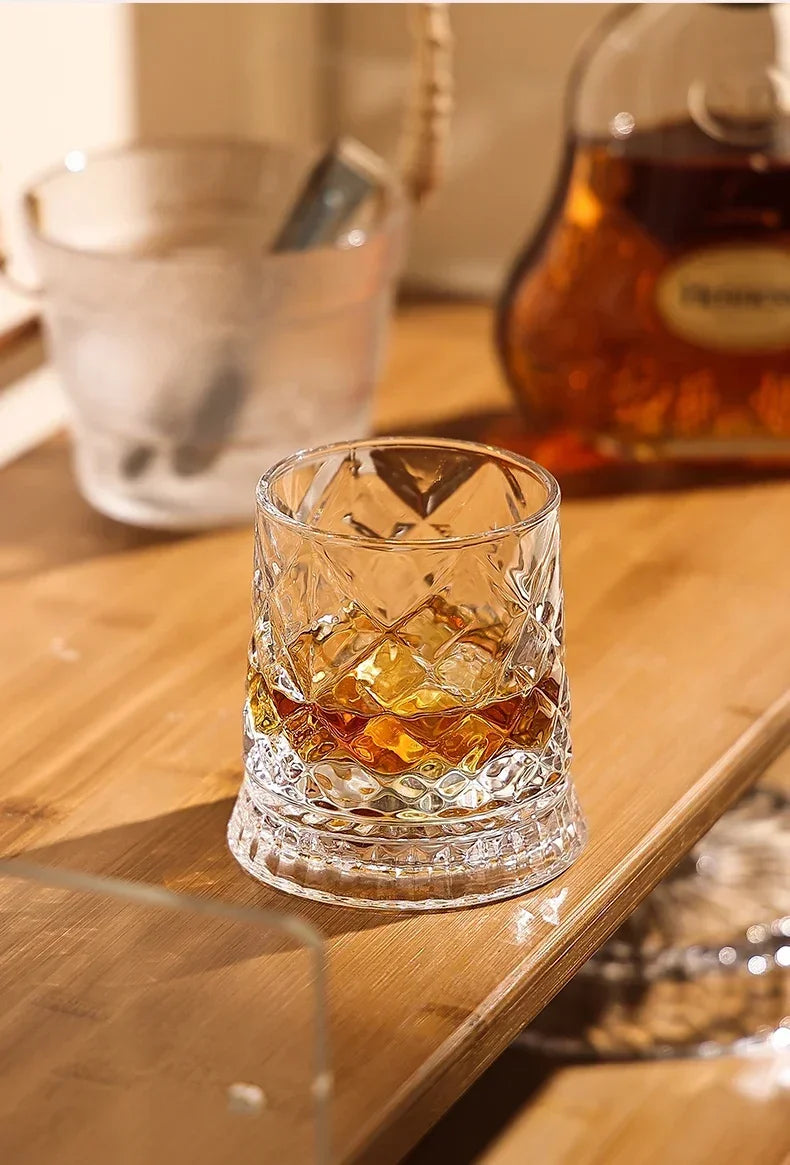 255 ML Whiskey Glass  Transparent Wine Glass Household Heat-resistant Rotatable Beer Cup Party Drinkware Foreign wine cup - Buy online at  Vibe In Cart.