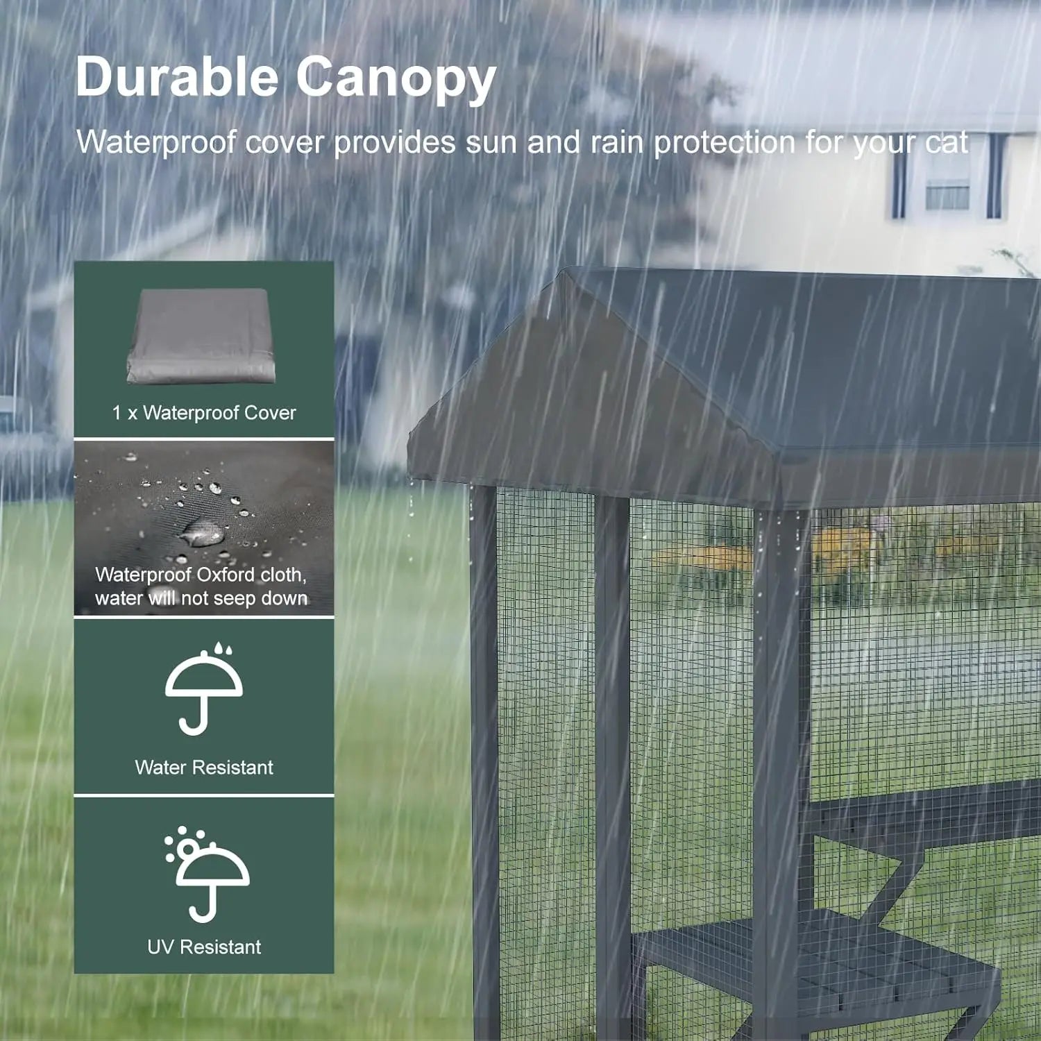 Catio Outdoor Cat Enclosure, Large Cat House for Mulitiple Cats Walk in Cat Cage with Waterproof Cover and Sunshine Panel Roof - Buy online at  Vibe In Cart.