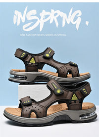 New Summer Genuine Leather Men Sandals Fashion Design Breathable Casual Shoes Men Soft Bottom Outdoor Beach Sandals Big Size 46 - Buy online at  Vibe In Cart.