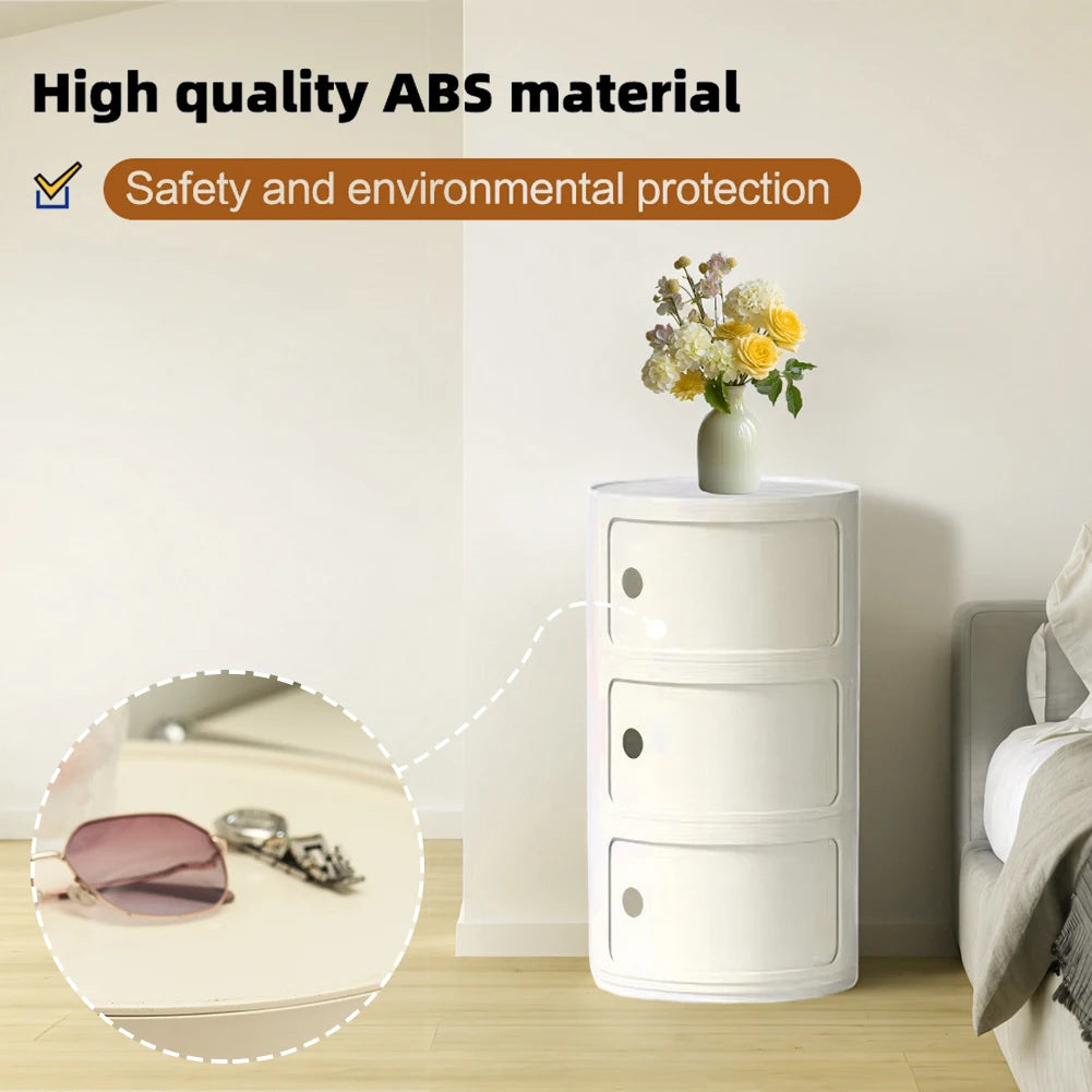 2/3 Layer Nordic Round Bedside Table Mini Storage Cabinet Bedroom Small Side End Table Nightstand Storage Locker for Bedroom - Buy online at  Vibe In Cart.
