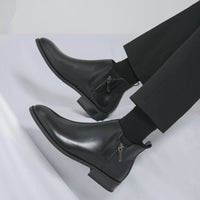 British Style Men's Chelsea Boots Casual Leather High Top Shoes Versatile Male Ankle Boots New Leather Man Business Shoes Botas - Buy online at  Vibe In Cart.