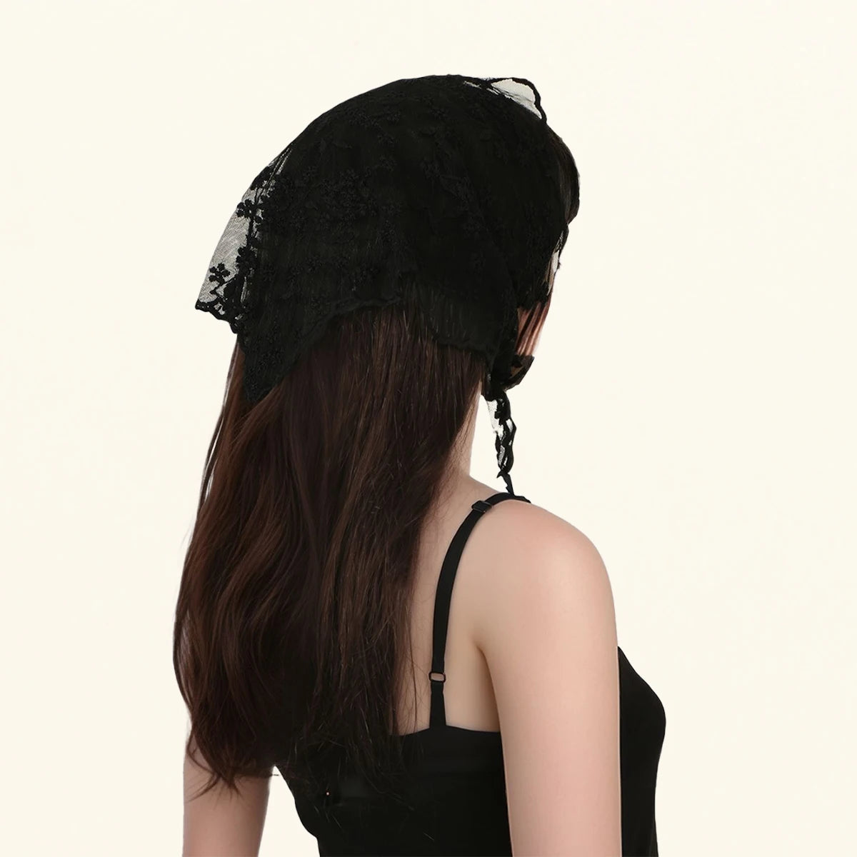 Adult Women's Triangular Lace Polyester Hair Scarf Accessory