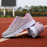 Women's Lace-Up Breathable Running Shoes with Mesh Upper