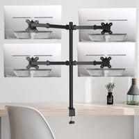 Adjustable Height Monitor Arm for 10-27 Inch Screens with 360 Degree Rotation in Black