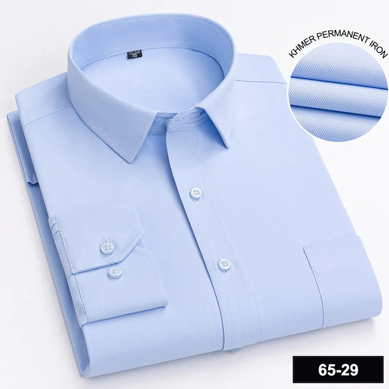 Men's Long Sleeve Plaid Stripe Shirt With Single Pocket For All Seasons