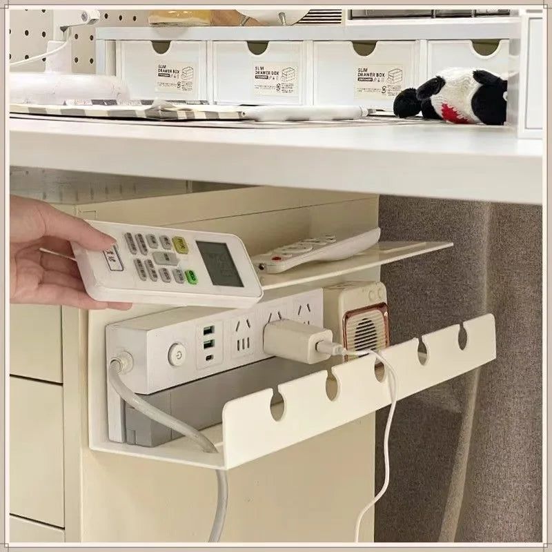 Under Desk Cable Tray With Clamp, No Drilling, Single Tier, Size M