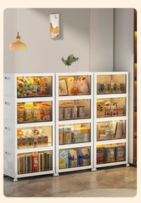 Folding storage cabinet, multi-layer large capacity, simple and modern transparent storage cabinet, clothes and toys storage - Buy online at  Vibe In Cart.
