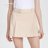 AW Golf Women's Summer Short Sleeved T-shirt Breathable Polo Lapel Tops Ladies High Waist Pleated Skirt A-Lined Golf Skorts Suit