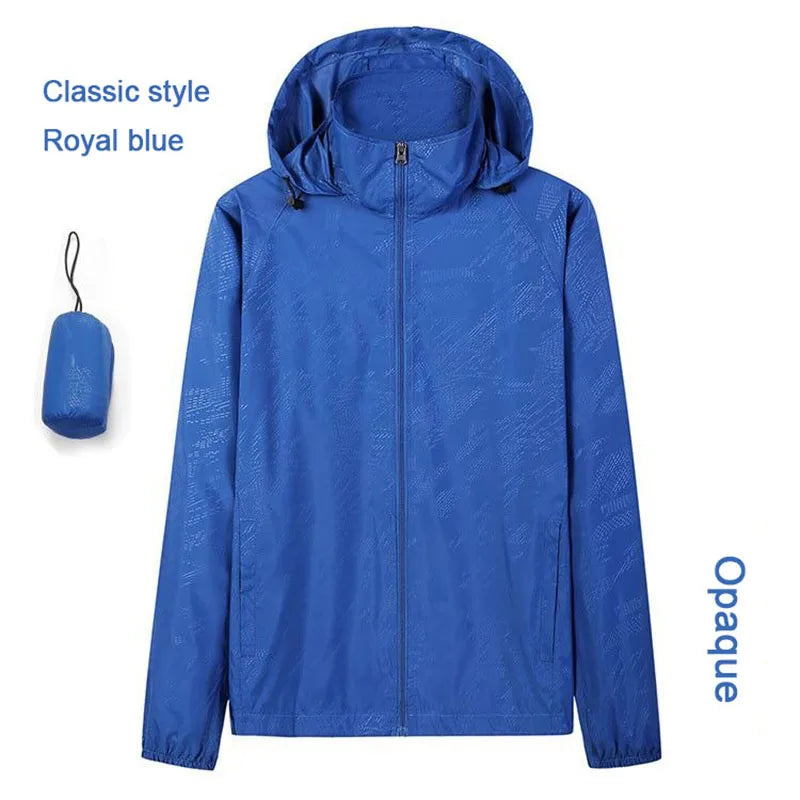 Hooded UV Waterproof Nylon Golf Jacket Unisex Foldable