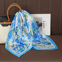 Square Satin Silk Scarf for Women, Casual All Seasons