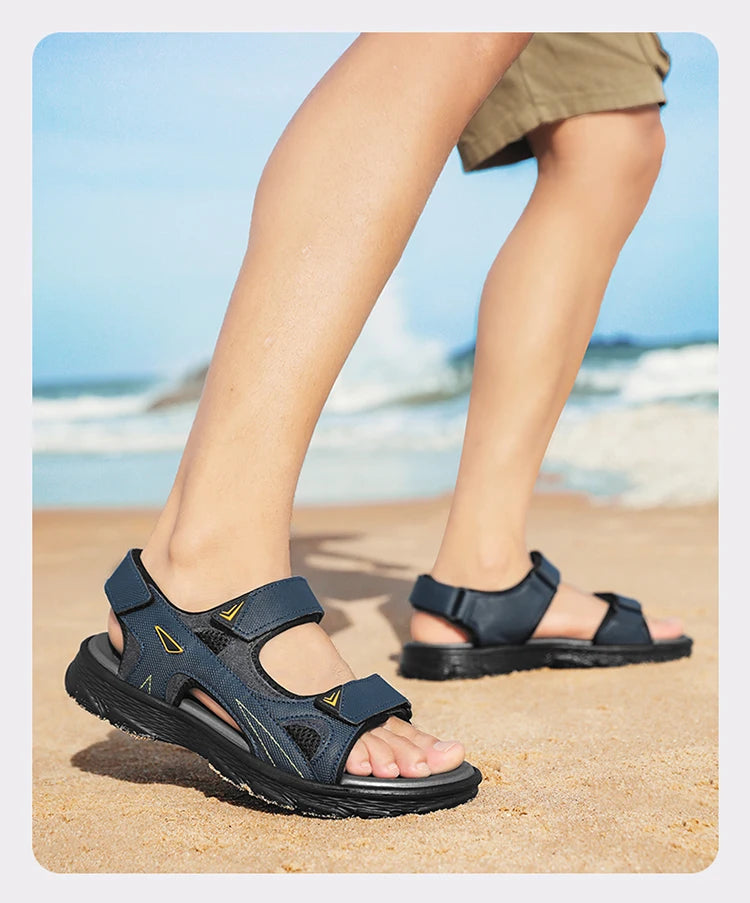 Mens Sports Sandals Outdoor Hiking Waterproof Beach Sports Mens Sandals Summer Open Toe Adjustable Laces - Buy online at  Vibe In Cart.