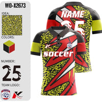 Men's Polyester Soccer Uniform Set with Sublimation Print, Sizes 2-5XL