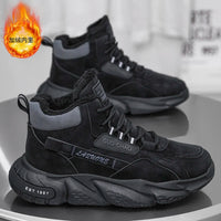 New autumn and winter high top and plush thick cotton shoes for men, casual, non slip, thick soled, cold resistant, warm cotton - Buy online at  Vibe In Cart.