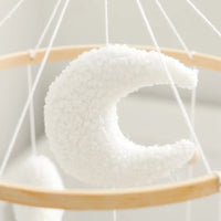 Wooden Crib Mobile Baby Bed Bell Rattle Toy Soft Felt Cartoon Bear Mobile bracket Newborn Music Box Bed Bell Hanging Bracket Toy