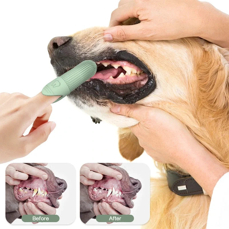 Dog Toothbrush, 360° Cleaning Finger Toothbrush for Dogs, Food Grade Silicone Dog Finger Toothbrush for Dogs & Cats Dental Care - Buy online at  Vibe In Cart.