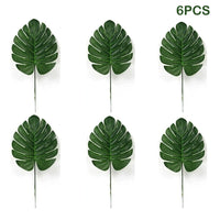 Artificial Tropical Palm Leaves with Golden Stems for Decoration