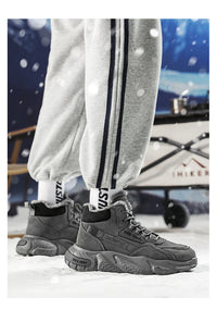New autumn and winter high top and plush thick cotton shoes for men, casual, non slip, thick soled, cold resistant, warm cotton - Buy online at  Vibe In Cart.