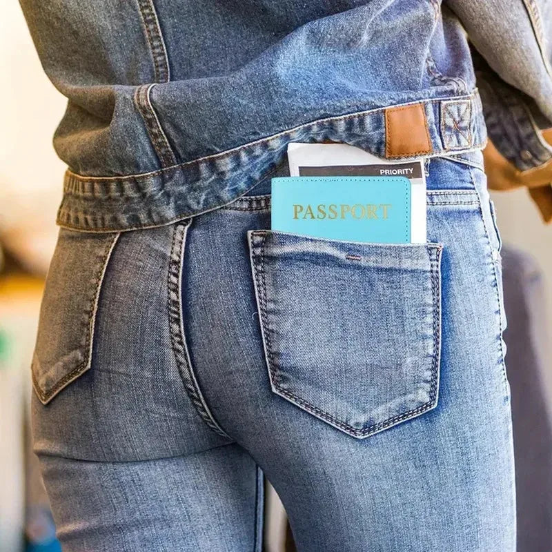 Slim Polyester Passport Cover Travel Wallet Card Case