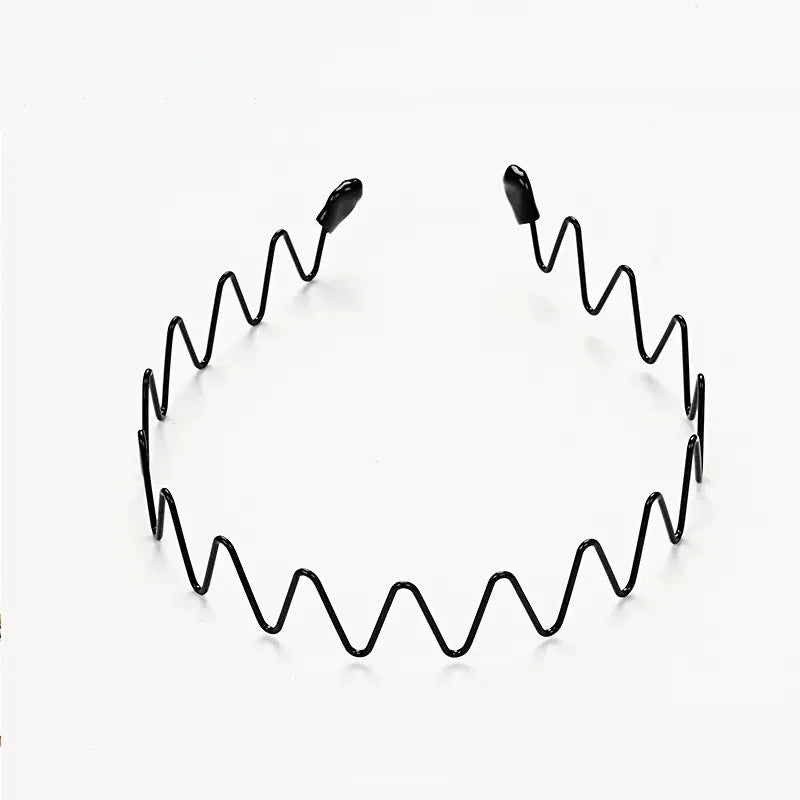 Unisex Black Elastic Non Slip Simple Metal Headbands For Men Women Wavy Hairband Spring Hair Hoop Fashion Hair Accessories - Buy online at  Vibe In Cart.