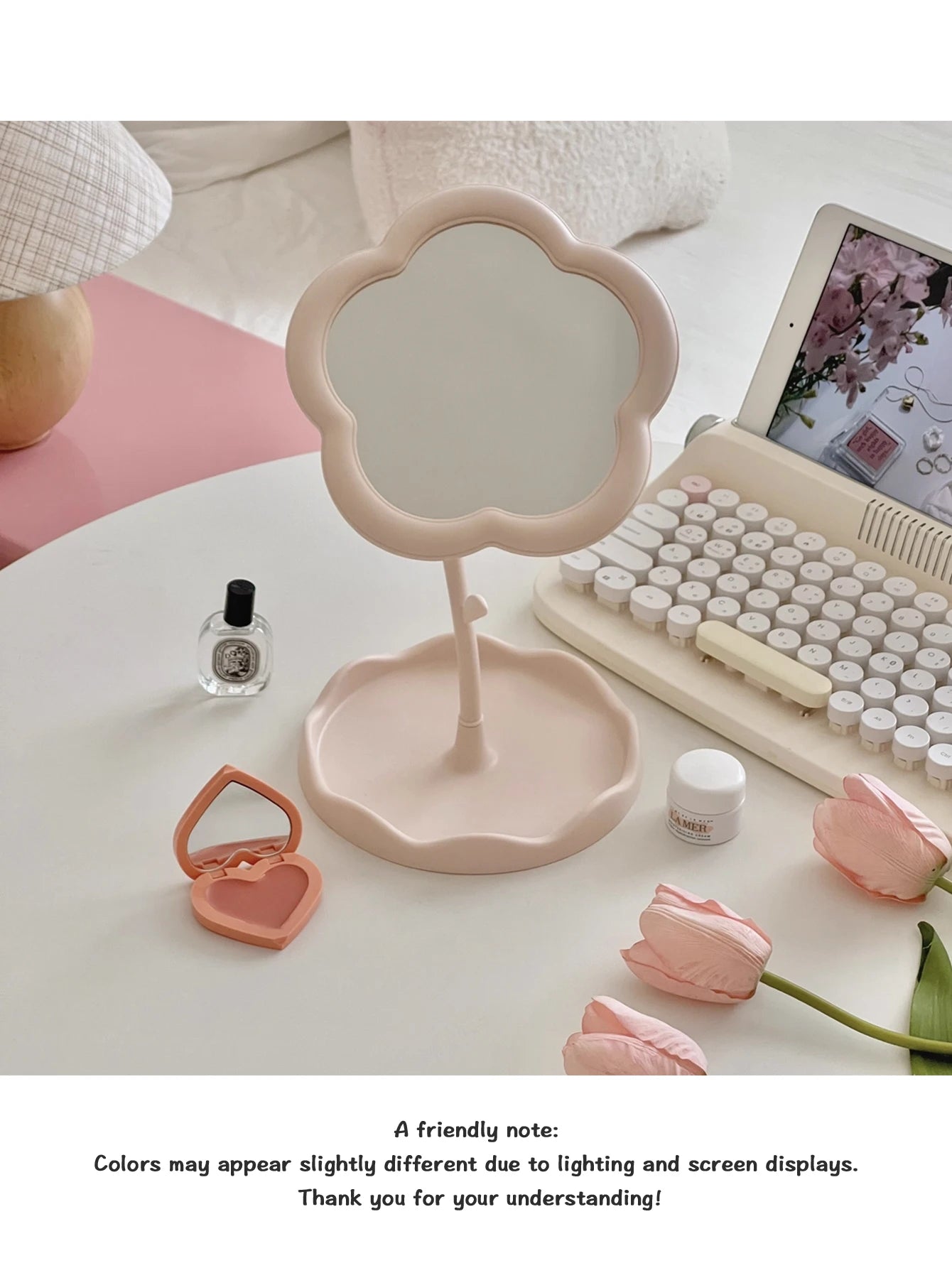 Cute Sunflower Rotatable Desktop Makeup Mirror Portable Cosmetic Vanity Mirror for Women Girls Dorm Room Gift - Buy online at  Vibe In Cart.