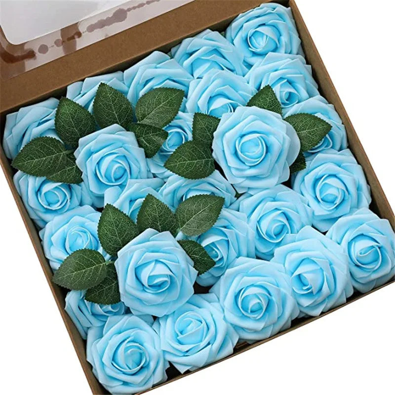 Artificial Foam Rose Flowers Bouquet Set, 10-100 Pieces
