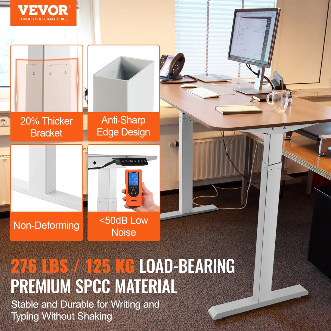 SucceBuy Standing Desk Frame  Electric Stand Up Computer Desk Legs Ergonomic DIY Workstation Base for Home Office Black white - Buy online at  Vibe In Cart.