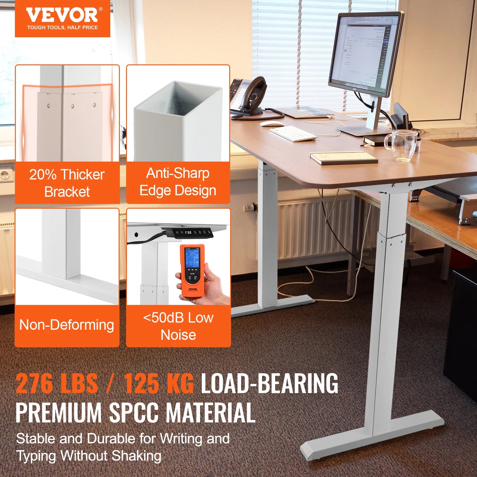 SucceBuy Standing Desk Frame  Electric Stand Up Computer Desk Legs Ergonomic DIY Workstation Base for Home Office Black white - Buy online at  Vibe In Cart.