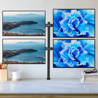 Adjustable Height Monitor Arm for 10-27 Inch Screens with 360 Degree Rotation in Black