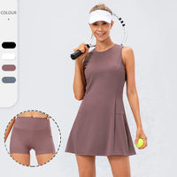 Tennis Dress Women With Separate Shorts Sleeveless Golf Sport Skirts Set with Pockets Training Running Fitness Female Badminton - Buy online at  Vibe In Cart.