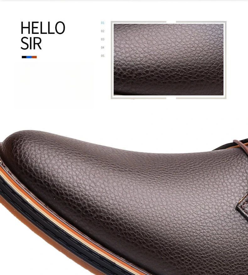 Men's Casual Business Leather Shoes Men Fashion Lace-up Derby Shoe Mens Light Comfortable Outdoor Driving Flats - Buy online at  Vibe In Cart.