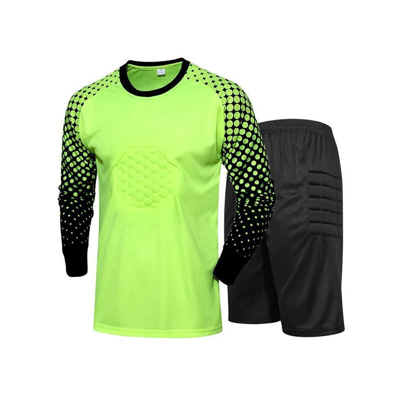 Boys Long Sleeve Polyester Soccer Goalkeeper Uniform Set