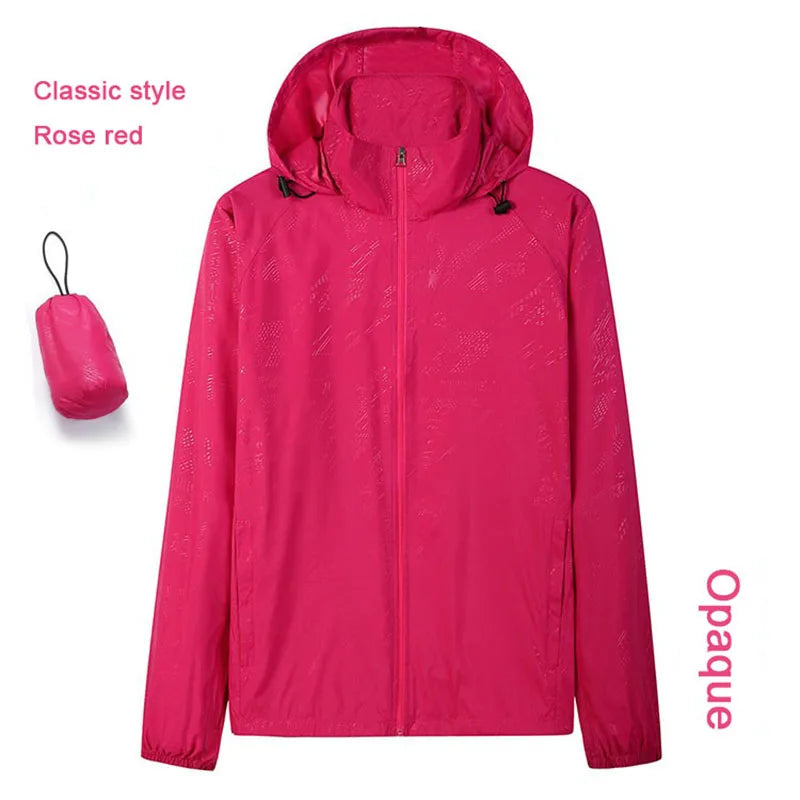 Hooded UV Waterproof Nylon Golf Jacket Unisex Foldable