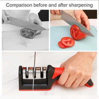 4-Stage Knife Sharpener Set - Diamond & Ceramic Rods for Kitchen, Hunting, Pocket Knives, Fast Edge Repair with Non-Slip Base (B - Buy online at  Vibe In Cart.