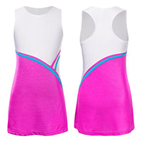 Kids Girls Tennis Golf Sport Sundress Summer Yoga Outdoor Sport Sleeveless Dress for Tennis Golf Badminton Cheerleading Dance