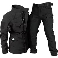 Men's Waterproof Windproof Polyester Tactical Jacket and Cargo Pants Set