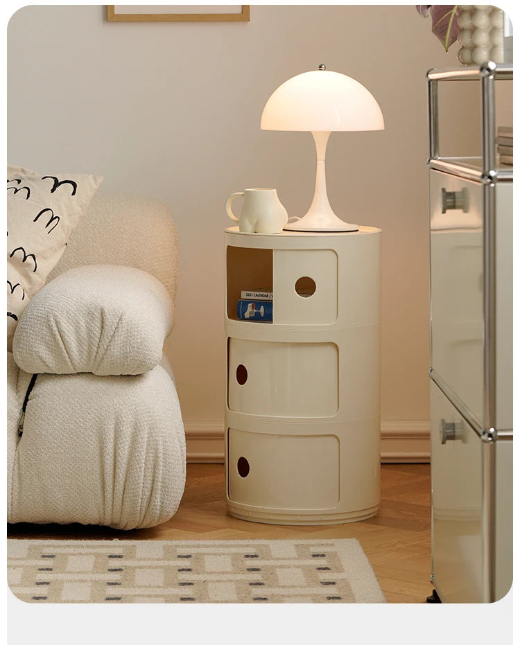 Round bedside table nordic plastic Bedside cabinet for bedroom small side end table nightstand Storage locker - Buy online at  Vibe In Cart.