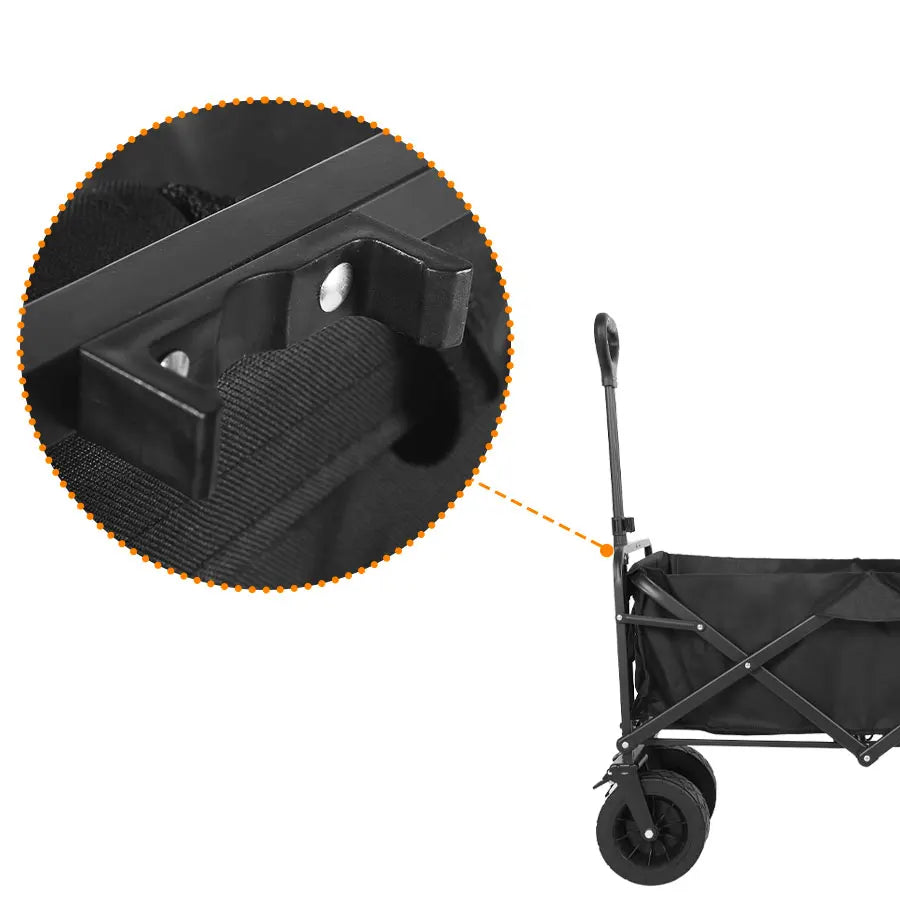 Collapsible Folding Heavy Duty Utility Wagon for Outdoor, Black