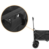 Collapsible Folding Heavy Duty Utility Wagon for Outdoor, Black