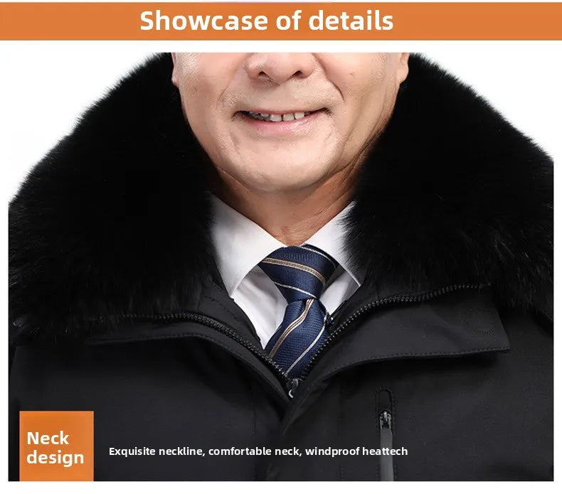 Canada Fashion Winter Jacket for Men Down Coat Parka Men's White Goose Down Jacket Long Padding Detachable Down Inner Liner H819 - Buy online at  Vibe In Cart.