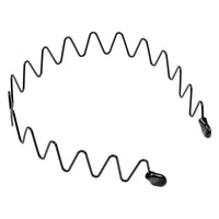 Unisex Black Waved Metal Hair Band for Adults, 6 Pieces