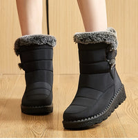 Boots Waterproof Fur Boots For Snow Women's Winter Shoes Low Heels Women Middle Boots Winter Footwear Warm Combat Shoes Woman - Buy online at  Vibe In Cart.