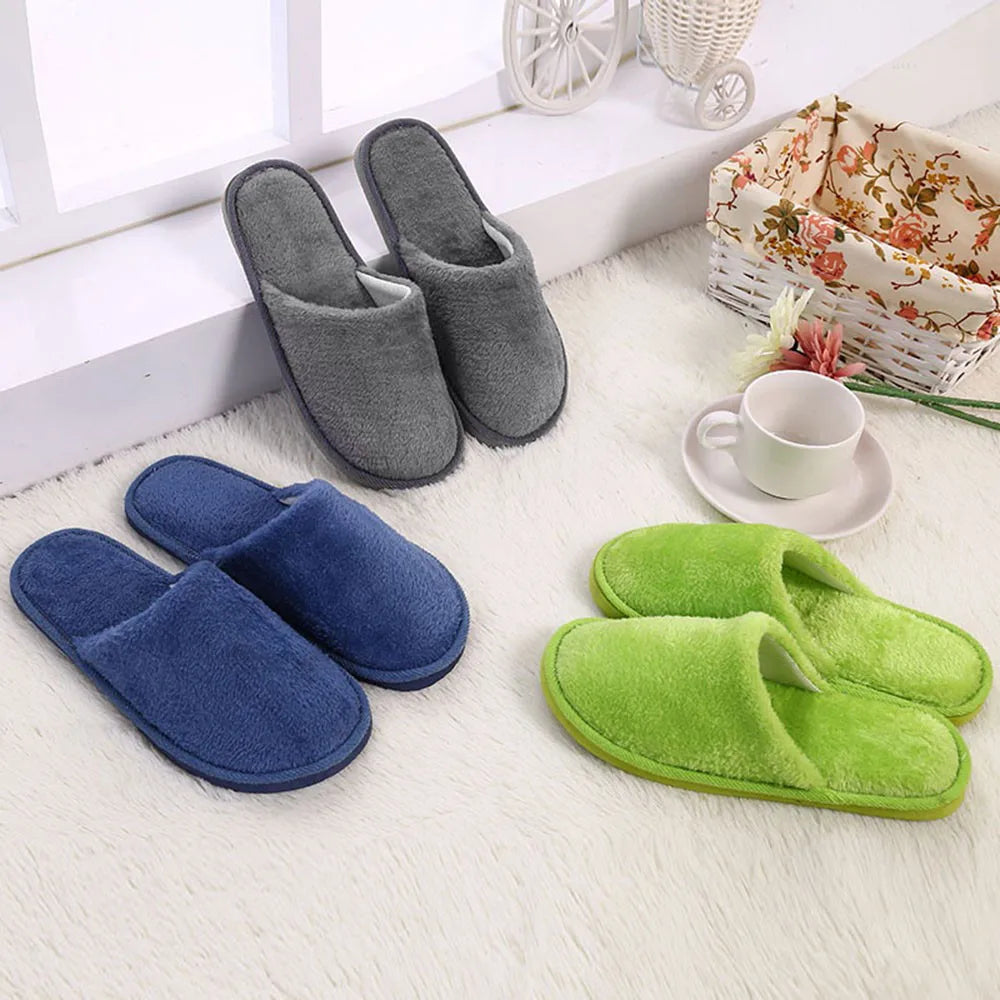 Men's Winter Slippers Warm Bedroom Plush Shoes Home Floor Soft Indoors Thin Velvet Solid Color Non Slip Half Drag Slipper - Buy online at  Vibe In Cart.