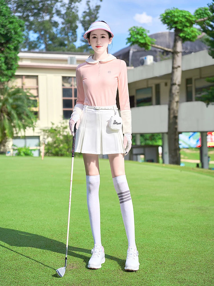 TTYGJ New Golf Skirt Women Spring Autumn Fashion A-lined Skirt Ladies Outdoor Sports Skorts Casual Golf Wear with Inner Shorts